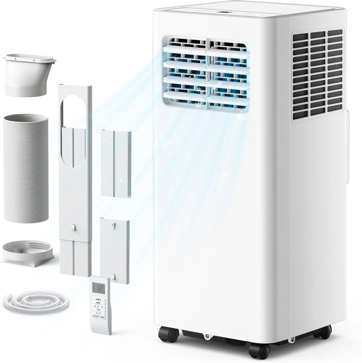 EUHOMY 8000 Btu Portable Air Conditioners, 3 in 1 Portable AC with Cool, Dry, Fan Modes, Quiet Air Conditioners with 24H Timer Sleep Modes, with Remote, for Bedroom, Apartments up to 350 Sq.Ft(12,000)