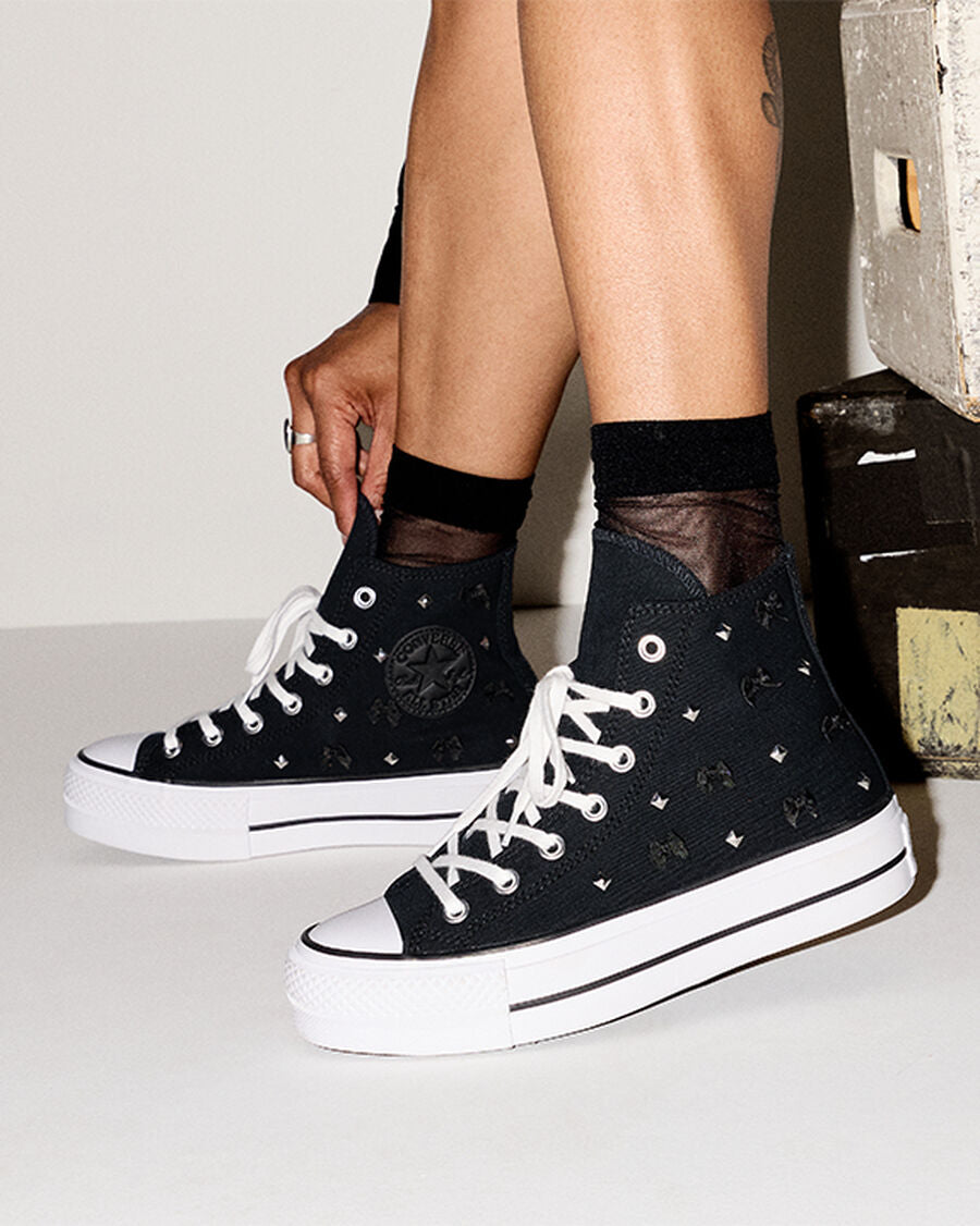 Chuck Taylor All Star Lift Platform Bows & Studs Women’s High Top Shoe