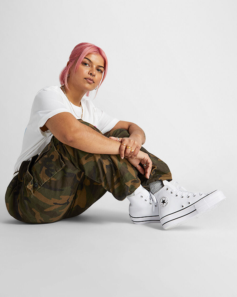 Chuck Taylor All Star Leather Platform Women’s High Top Shoe