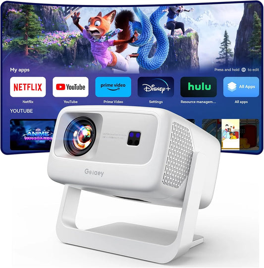[3000+ Licensed Apps/Live TV/HDR10+/50W DoIby Audio] Smart 4K-Projector with WiFi(White)