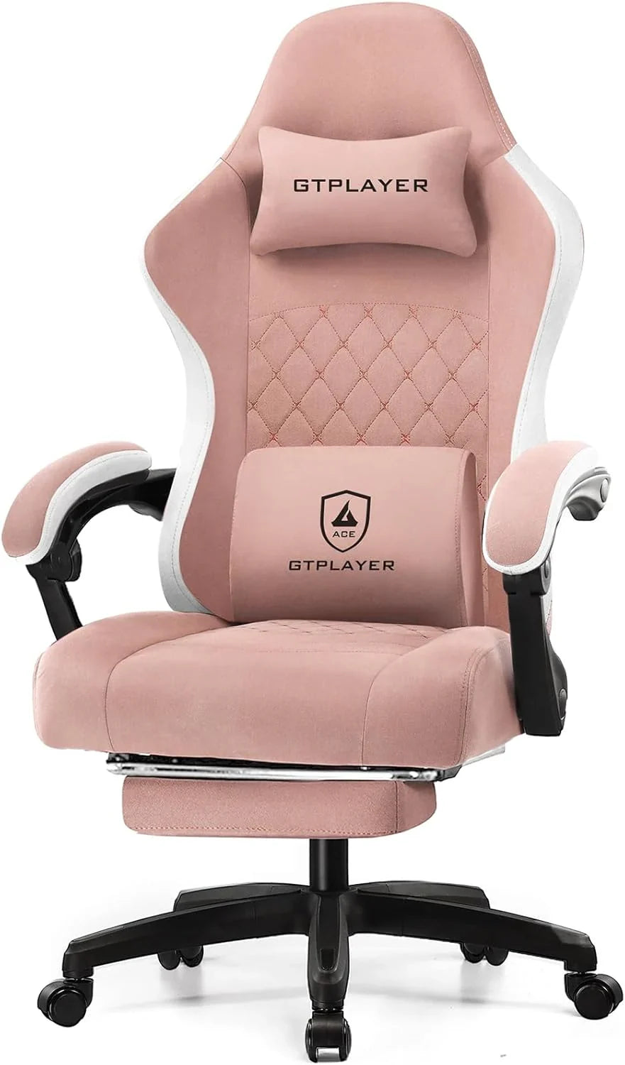 GTPLAYER Gaming Chair With Pocket Spring Cushion, Linkage Armrests And Footrest