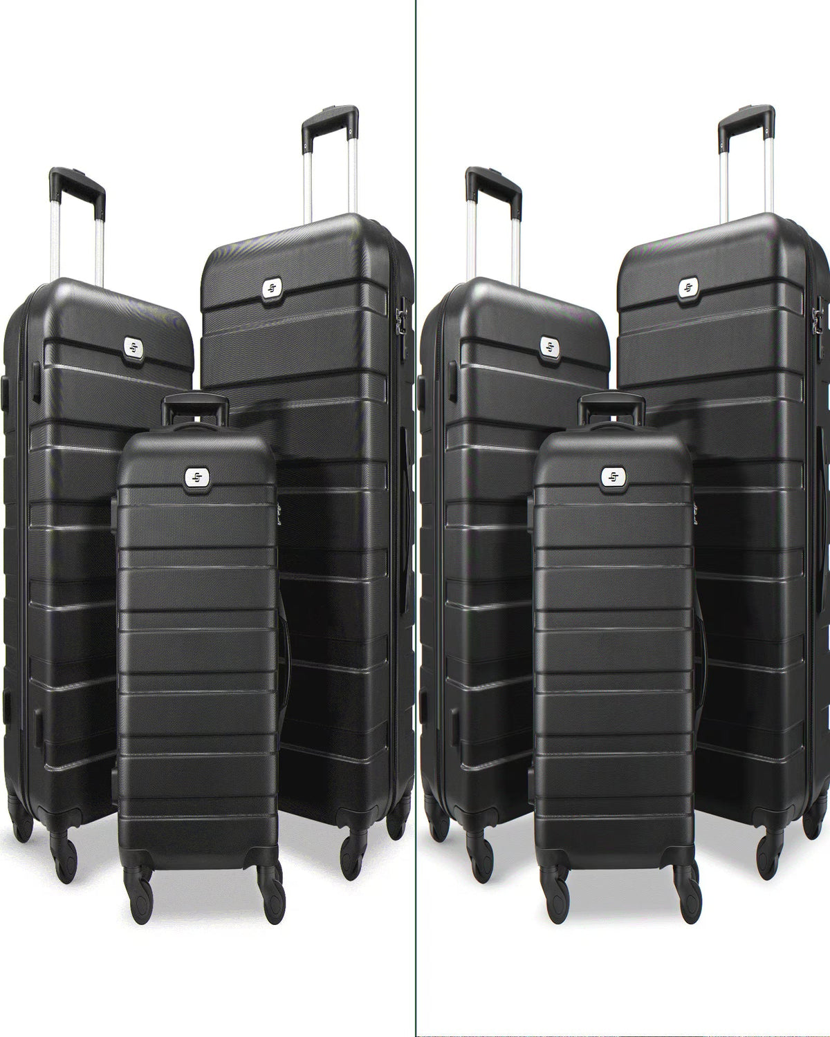 3 Piece Luggage Sets Hard Shell Suitcase Set with Spinner Wheels for Travel Trips Business 20" 24" 28", Rose Gold