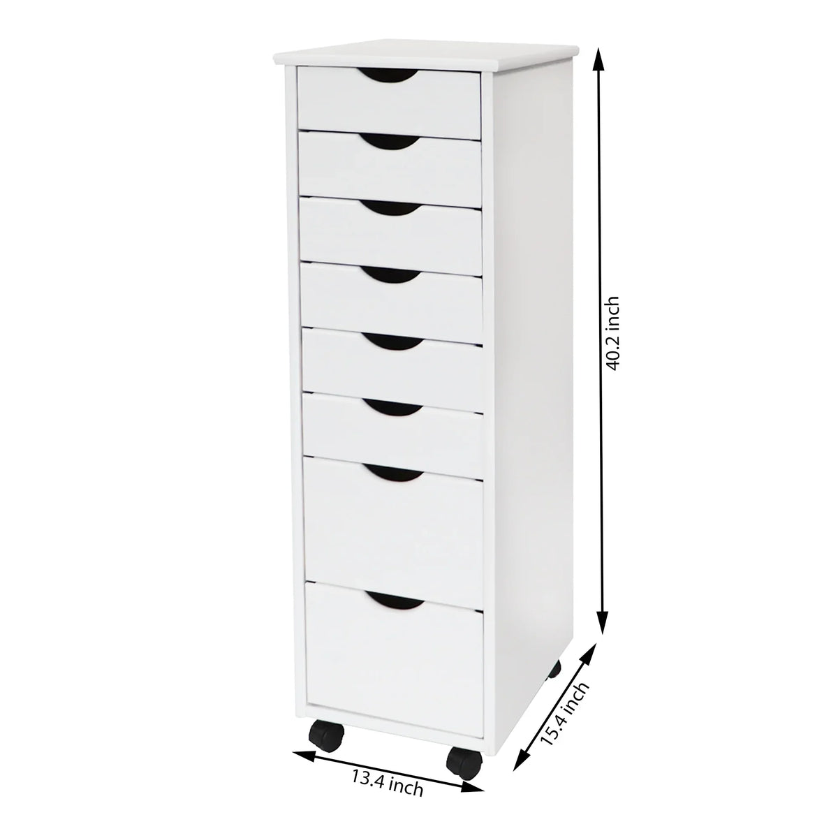 Adeptus Solid Wood 6+2 Drawer Roll Cart