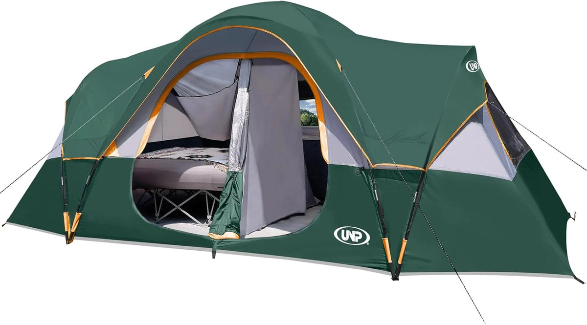 UNP Camping Tent 10-Person-Family Tents, Parties, Music Festival Tent, Big, Easy Up(Dark Green/10 Person Tent)