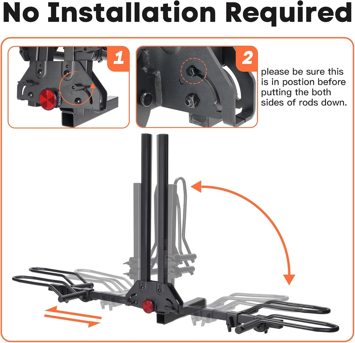 Cyberrack E2 Hitch Ebike Rack with Ramp, 200 Lbs Capacity(Cyberrack E2ï¼? Black/ 200Lbs Capacity + Ramp)
