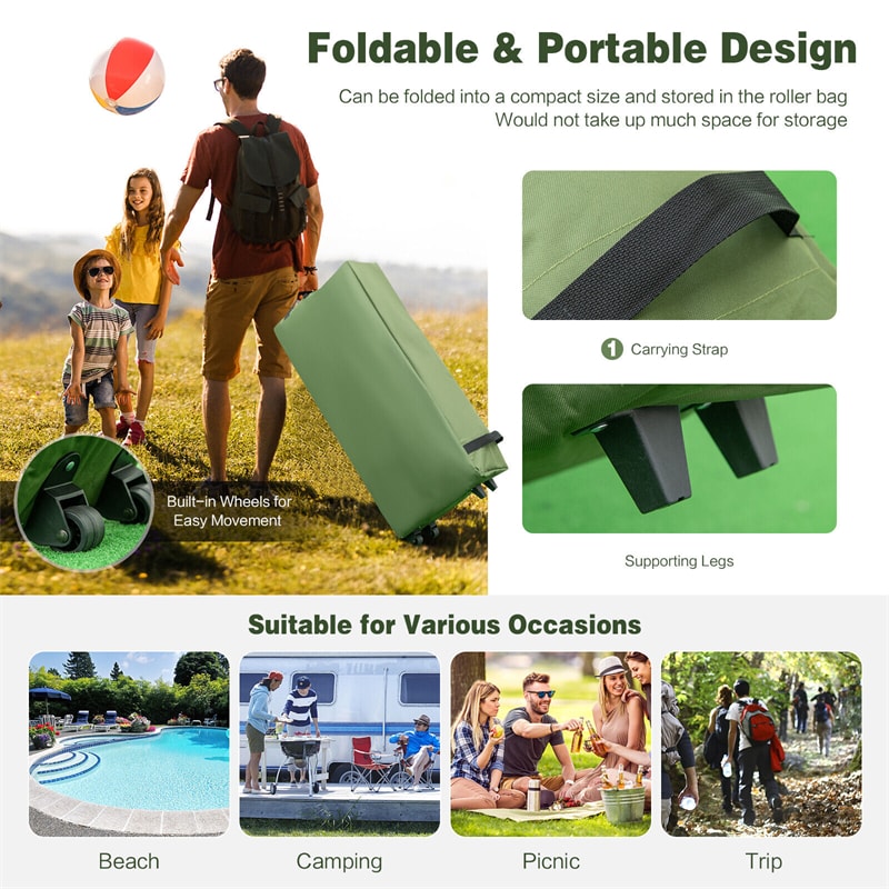 5-in-1 Tent Cot 2-Person Portable Outdoor Camping Tent Combo with Air Mattress Sleeping Bag Sunshade(Default Title)