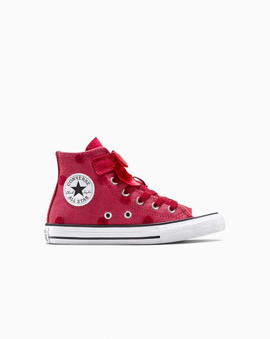 Chuck Taylor All Star Polka Dots & Bow Easy On Little Kids High Top Shoe