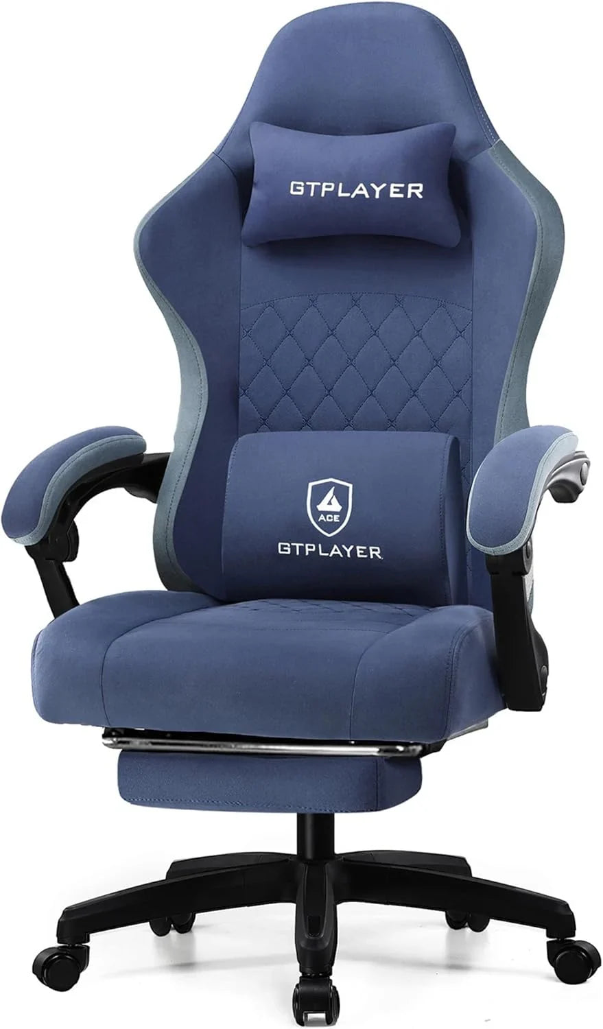 GTPLAYER Gaming Chair With Pocket Spring Cushion, Linkage Armrests And Footrest
